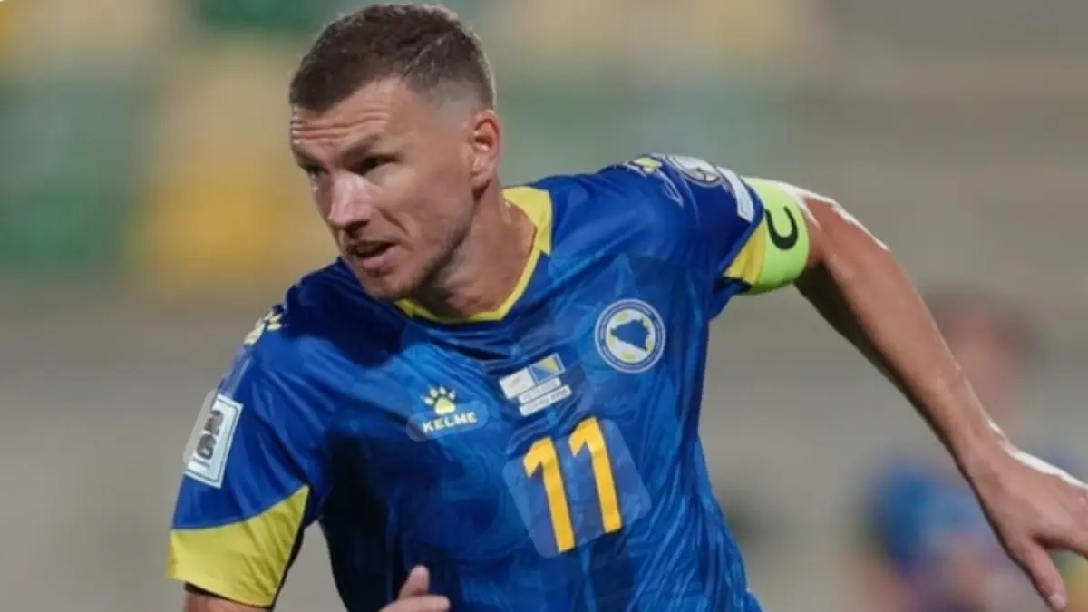 Striker veteran Edin Dzeko pimpin Timnas Bosnia-Herzegovina ke Piala Dunia 2026.(BBC) 