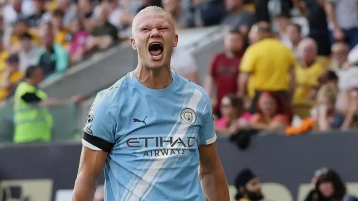 Erling Haaland menjadi andalan Manchester City pada laga dini hari nanti. (BBC) 