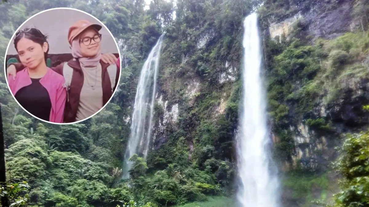 Dua wisatawan hilang tertimbun longsor saat mendaki menuju Curug Cileat, Subang, Jumat (15/5). (ISTIMEWA)