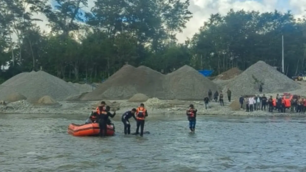 Proses pencrian korban jembatan gantung Wouma yang putus di Wamena, Papua. (ISTIMEWA)