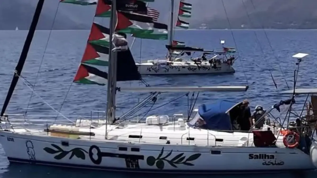 Kapal yang tergabung dalam misi pelayaran kemanusiaan ke Gaza, Palestina, 2026. (globalsumudflotilla.or)