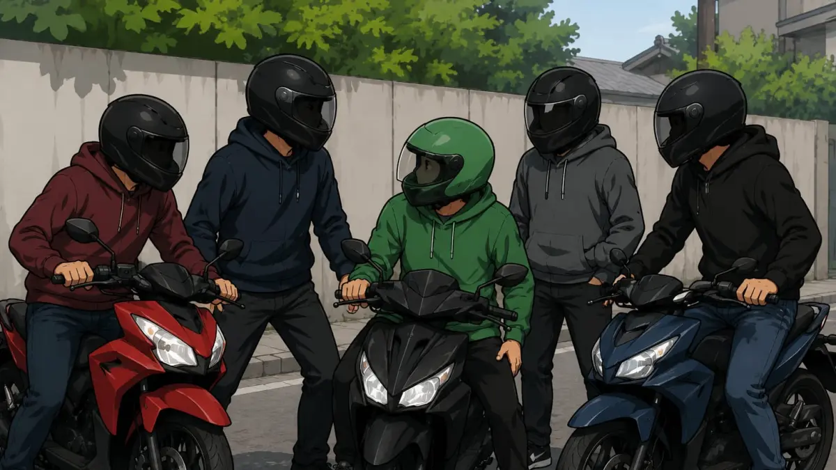 DIBERHENTIKAN: Seorang pemuda menjadi korban penipuan penggelapan motor usai dituduh pelaku begal payudara di Lidah Kulon, Surabaya. (ILUSTRASI/AI/RADAR SURABAYA)