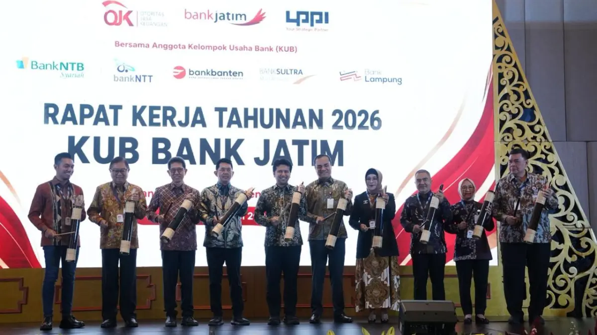 TERBAIK: Bank Jatim menggelar rapat kerja tahunan 2026 KUB Bank Jatim. (HUMAS BANK JATIM/RADAR SURABAYA)