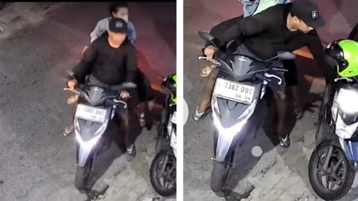 TERPANTAU: Sejoli pencurian laptop di Kampung Malang Utara, Surabaya, terekam CCTV sebelum beraksi.(IST/RADAR SURABAYA)