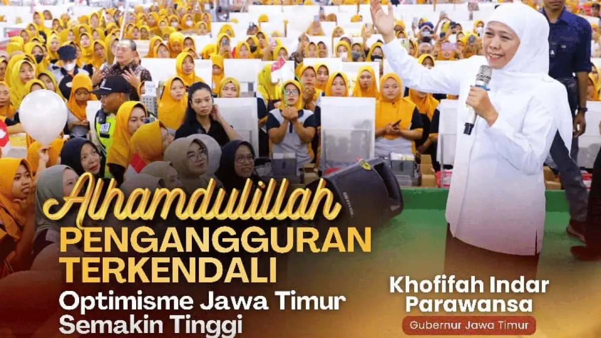 Menurut Gubernur Jatim Khofifah Indar Parawansa, menurunnya angka TPT menjadi indikator kuat mulai pulihnya aktivitas ekonomi. (HUMAS PEMPROV JATIM)
