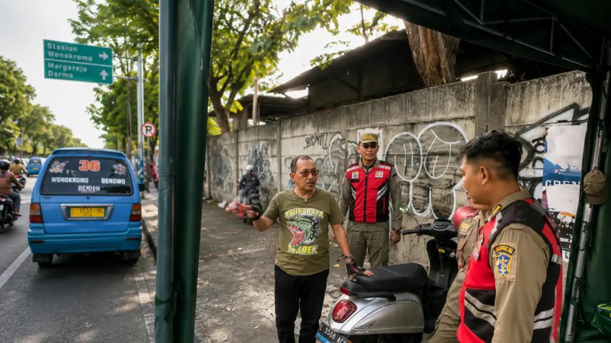 Wawali Surabaya Armudji saat sidak di eks Pasar Maling Wonokromo. (IST/AI)