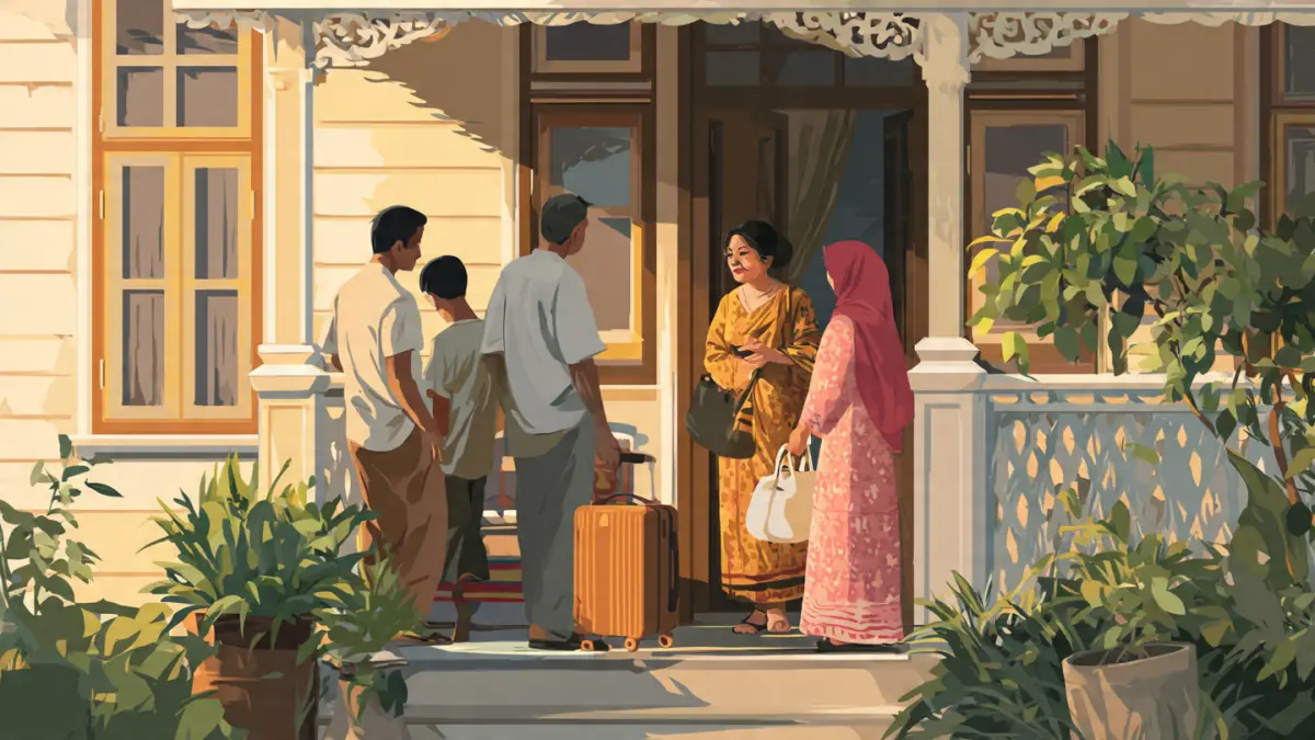 Ilustrasi istri pulang ke rumah orang tuanya. (AI)