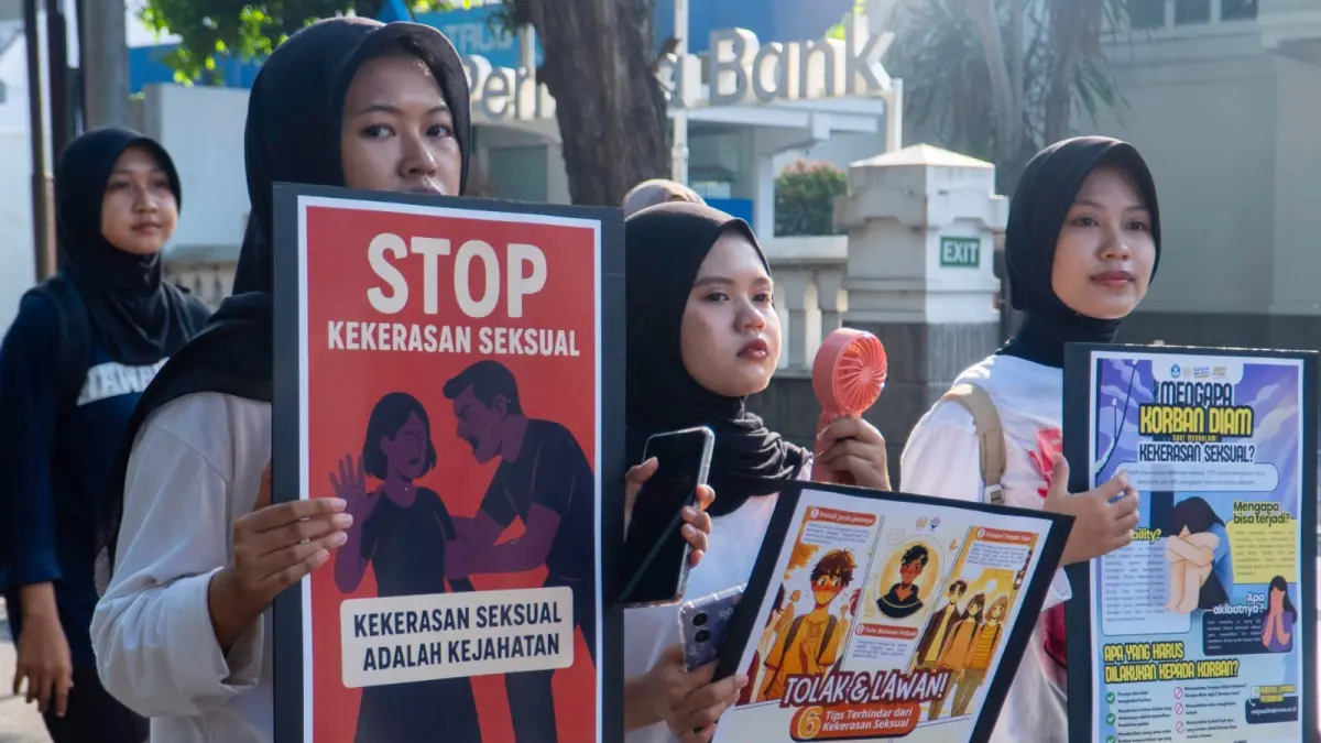 PENCEGAHAN: Kampanye kekerasan seksual terhadap perempuan. (RAHMAT SUDRAJAT/RADAR SURABAYA)