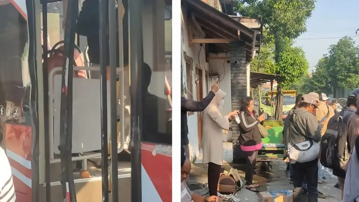 PENYELIDIKAN: Kepala UPTD Angkutan Dinas Perhubungan (Dishub) Surabaya, Eni Sugiharti, mengevaluasi sopir Suroboyo Bus usai terlibat kecelakaan dengan dump truck. (IST/RADAR SURABAYA)