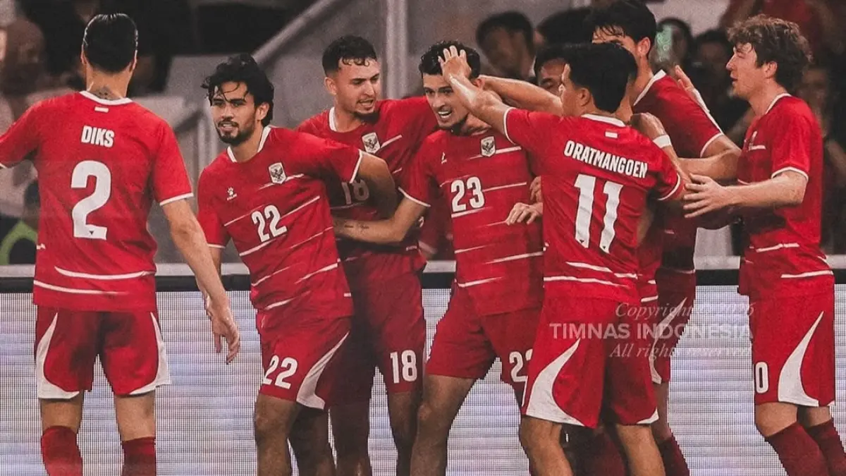 Justin Hubner buka keunggulan Indonesia si babak pertama. (Instagram Timnas Indonesia) 