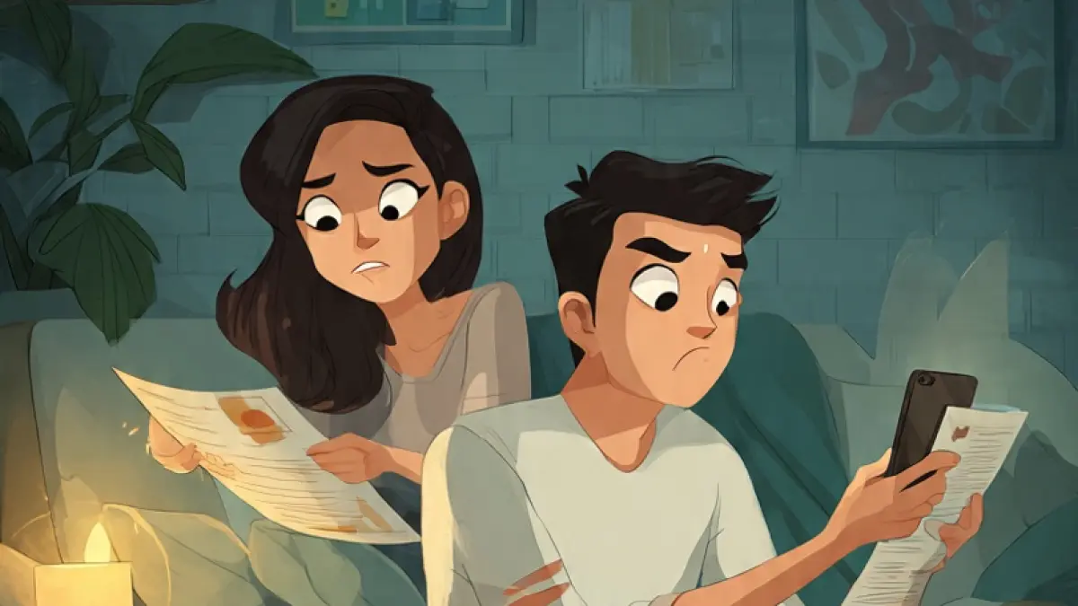 Ilustrasi suami gemar main judi online. (AI)