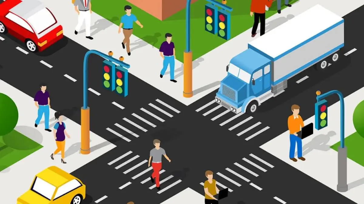 Lampu lalu lintas: Berfungsi mengatur arus kendaraan dan menjaga keselamatan pengguna jalan. Foto: Pinterest.