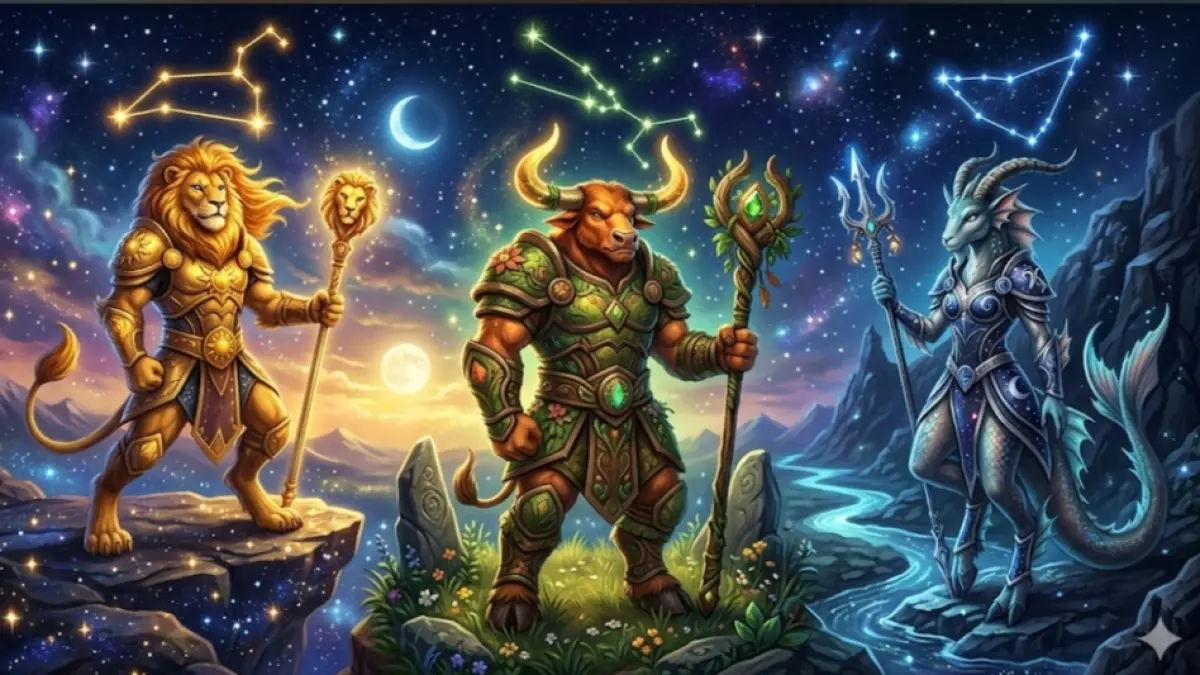Ilustrasi tiga zodiak beruntung. (Gemini AI) 