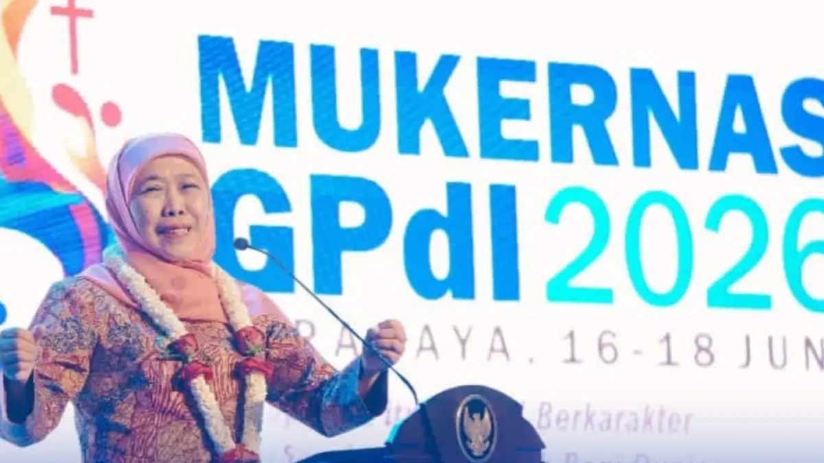 Mukernas GPdI 2026 di Surabaya, Gubernur Khofifah Ajak Gereja Perkuat Pembinaan Generasi Muda. (Biro Adpim) 