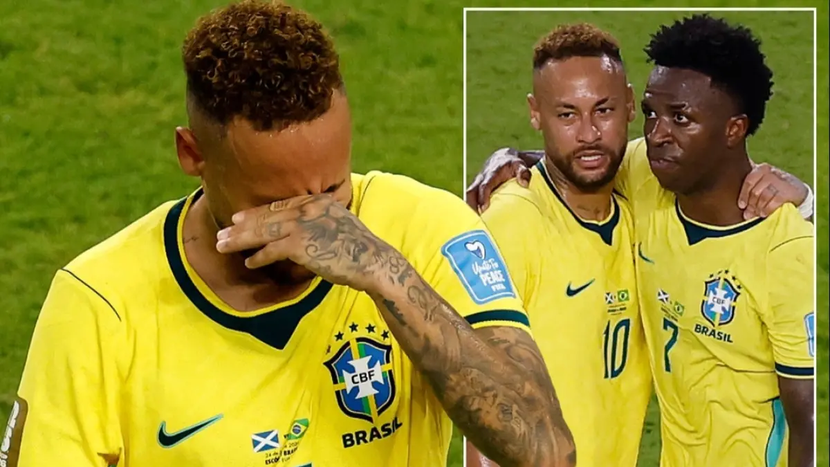 Neymar menangis usai comeback bersama timnas Brasil di Piala Dunia 2026.(dailymail) 