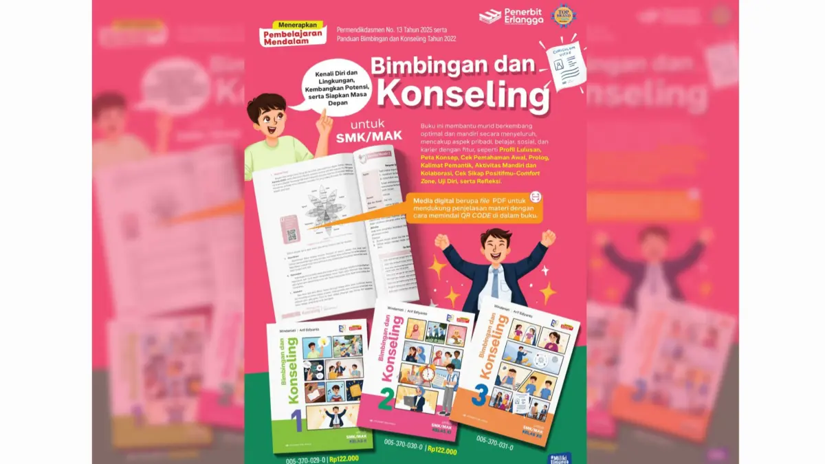 BANGUN POTENSI: Seri Bimbingan dan Konseling untuk SMK/MAK hadir dengan pendekatan Deep Learning untuk membantu peserta didik mengenali potensi diri, mengembangkan karakter, serta mempersiapkan karier secara matang.(INDRA WIJAYANTO/RADAR SURABAYA)