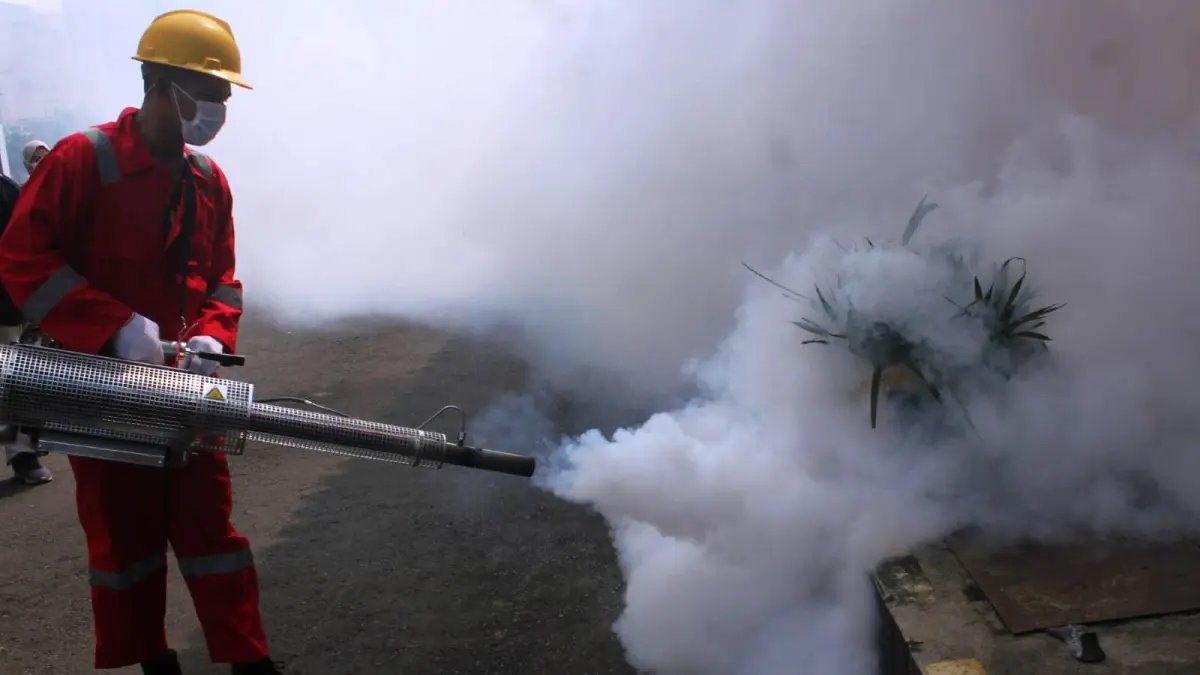 PENGASAPAN: Fogging menjadi salah satu cara membasmi nyamuk.