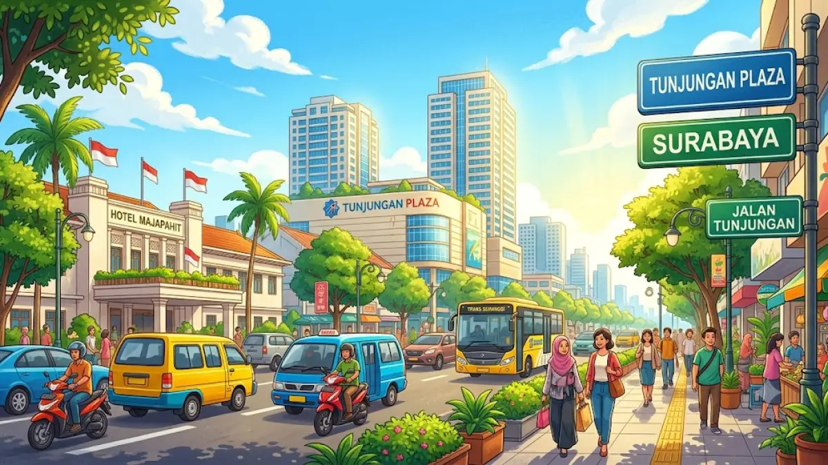 Ilustrasi cuaca cerah di Surabaya. (AI)