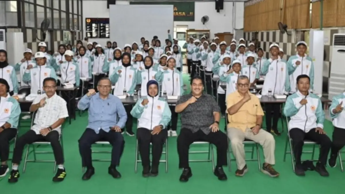 Pelepasan atlet Woodball Jatim yang akan berangkat ke Kejurnas. (KONI Jatim) 