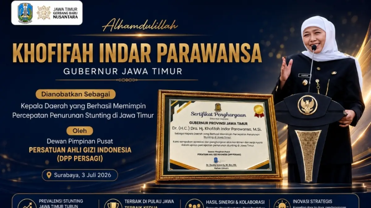Penghargaan untuk Gubernur Khofifah Indar Parawansa