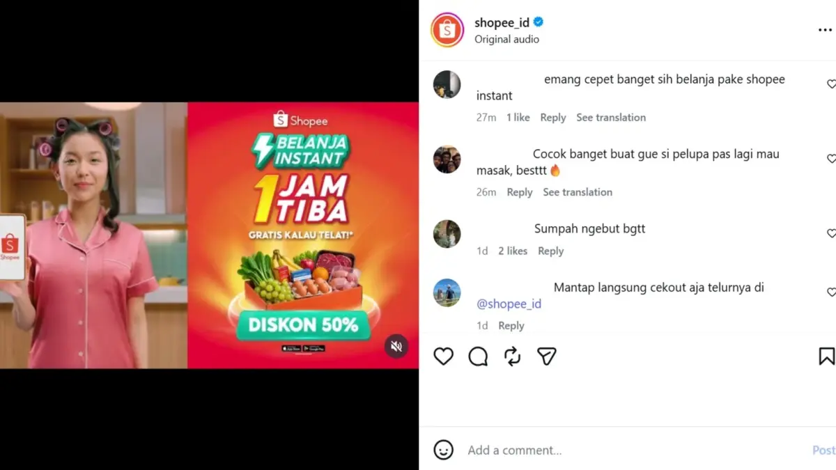 Heboh : Warganet ramai-ramai membahas iklan shopee belanja 1 jam tiba.