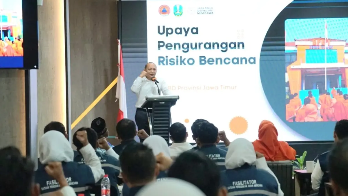 ANTISIPASI: BPBD Jatim kembali menggelar Training of Facilitator (TOF) SPAB 2026 bagi guru SMA sederajat.