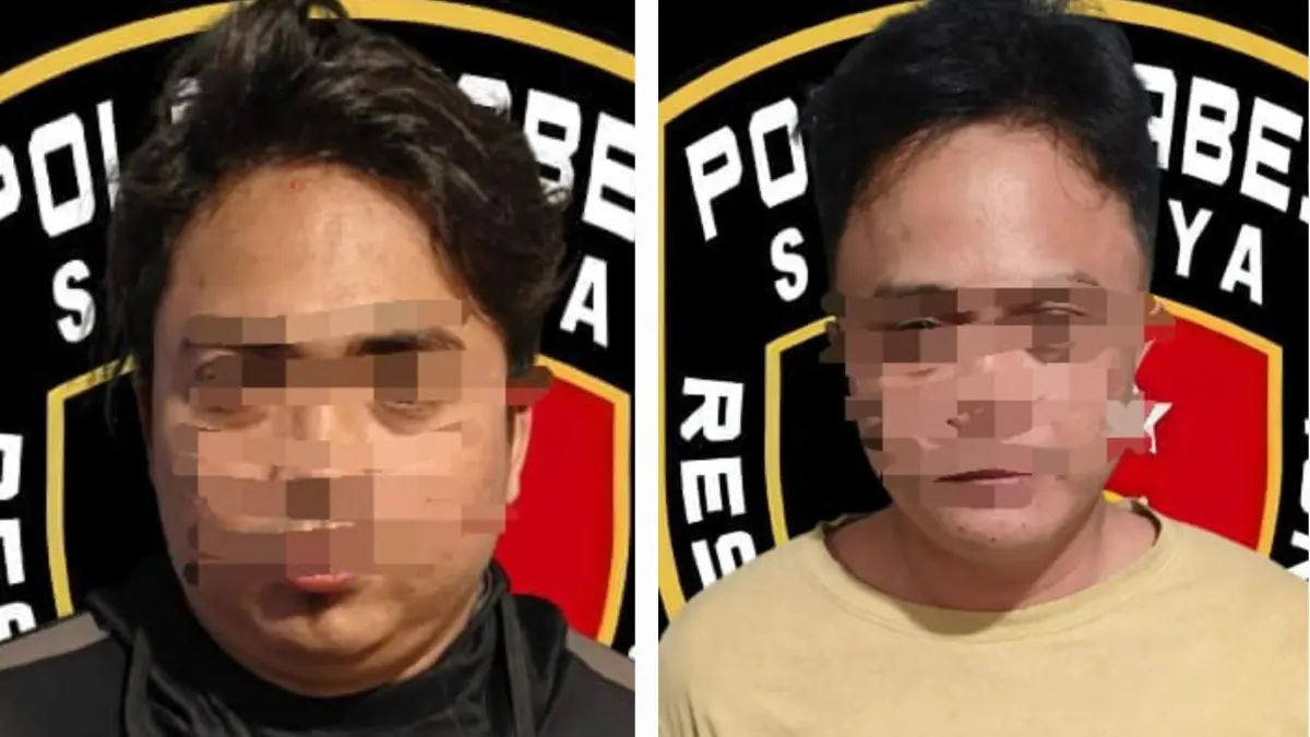 DITANGKAP: Dua pelaku begal di Jalan Kusuma Bangsa yang diamankan Unit Resmob Satreskrim Polrestabes Surabaya. (IST/RADAR SURABAYA)