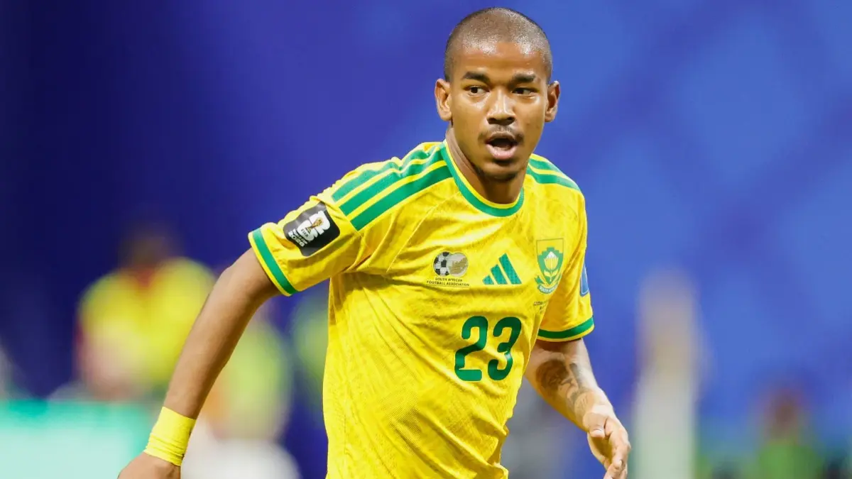 Jayden Adams ketika memperkuat Afrika Selatan lawan Rep Ceko di Piala Dunia 2026, 18 Juni lalu. (AP Photo/Stew Milne) 