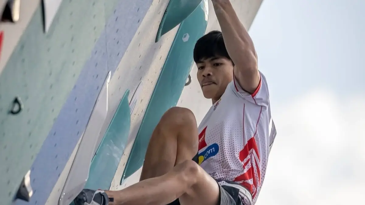 Putra Tri Ramadani meraih medali perunggu di World Climbing Chamonix 2026 nomor lead. (Instagram) 