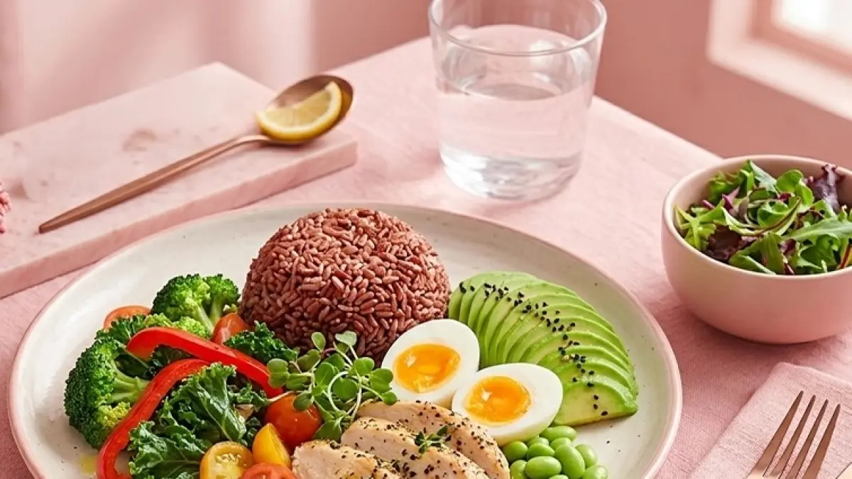 Nasi yang dipadukan dengan sumber protein dan sayuran menjadi pilihan menu seimbang untuk membantu memenuhi kebutuhan energi tubuh. Foto: Ist.