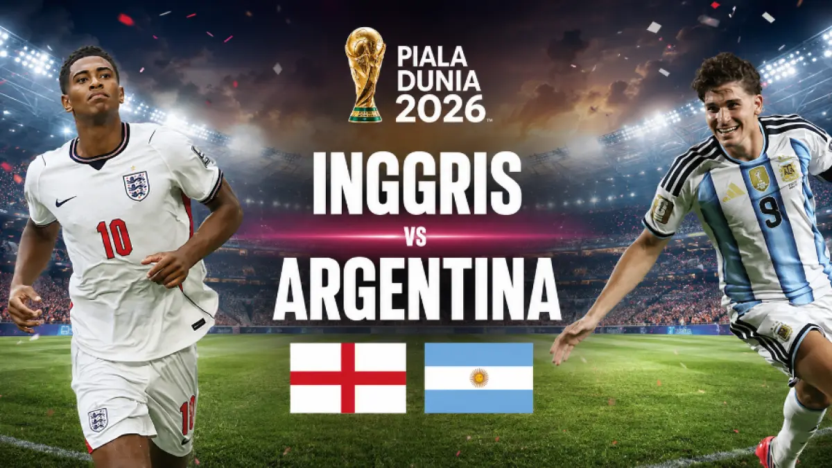 Rivalitas palik klasik di Piala Dunia 2026, Inggris vs Argentina.(Ilustrasi AI)