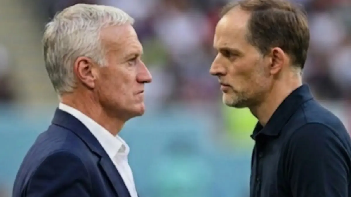Duel Didier Deschamps vs Thomas Tuchel. (Gemini AI) 