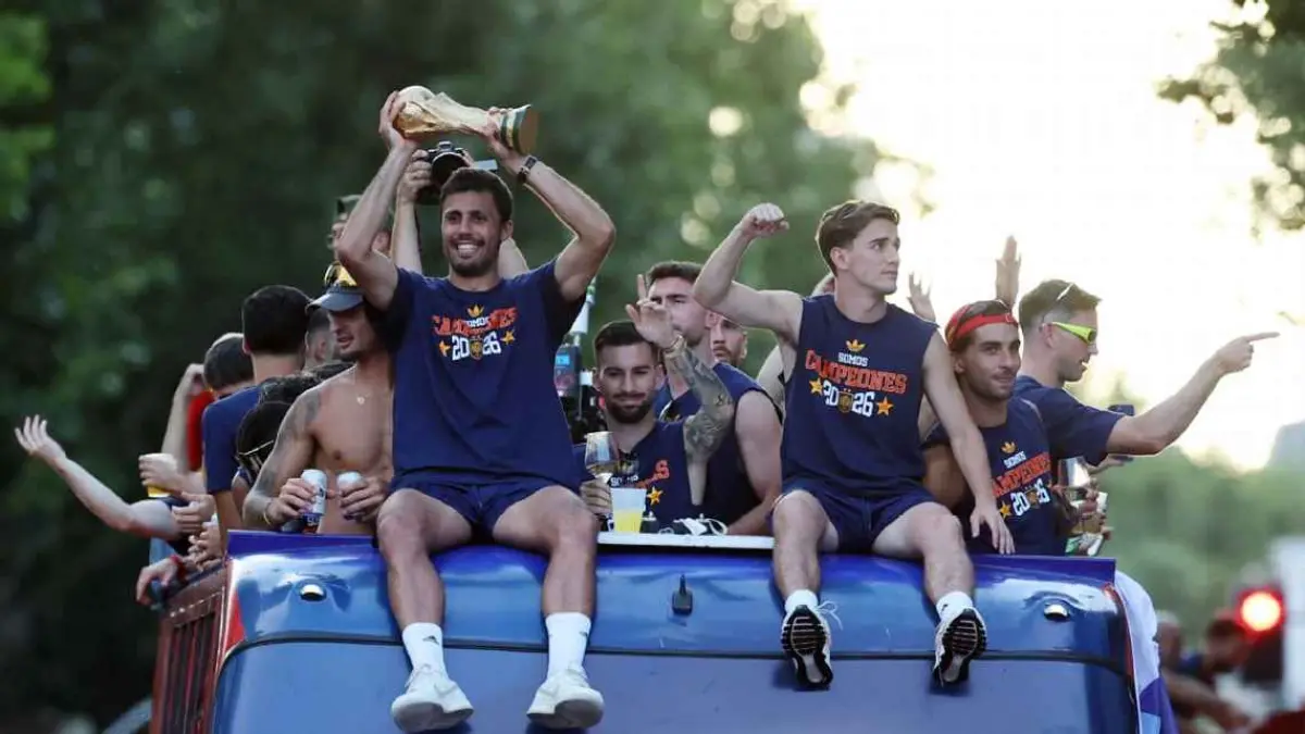 Parade pemain Spanyol di kota Madrid. (ESPN) 