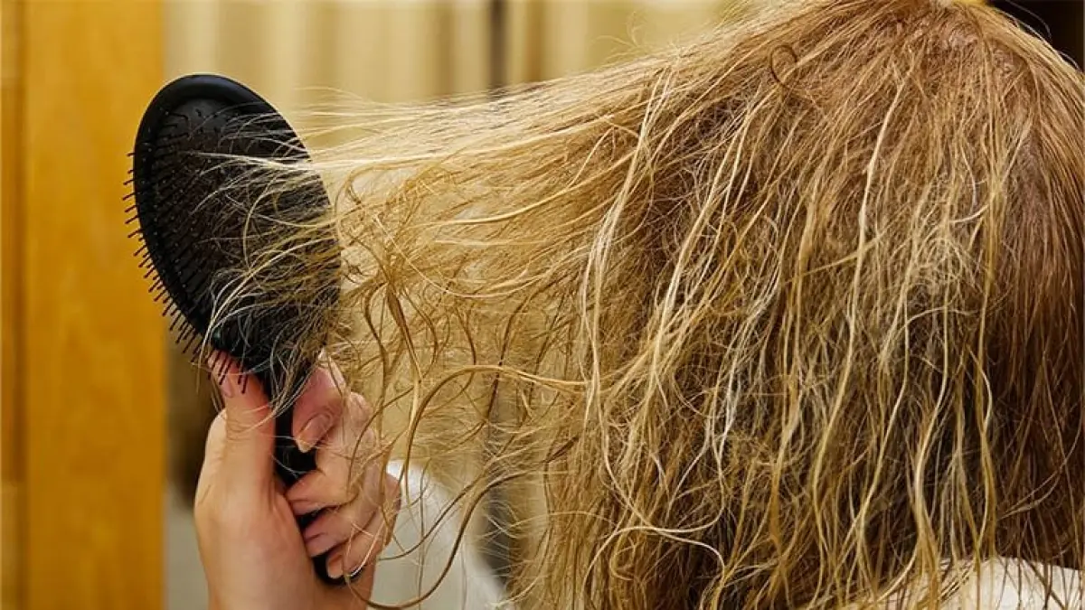 Rambut kering dapat disebabkan oleh kebiasaan sehari-hari, seperti penggunaan alat penata rambut bersuhu tinggi, terlalu sering keramas, hingga paparan sinar matahari. Perawatan yang sesuai membantu menjaga kelembapan dan kesehatan rambut. Foto: Ist.