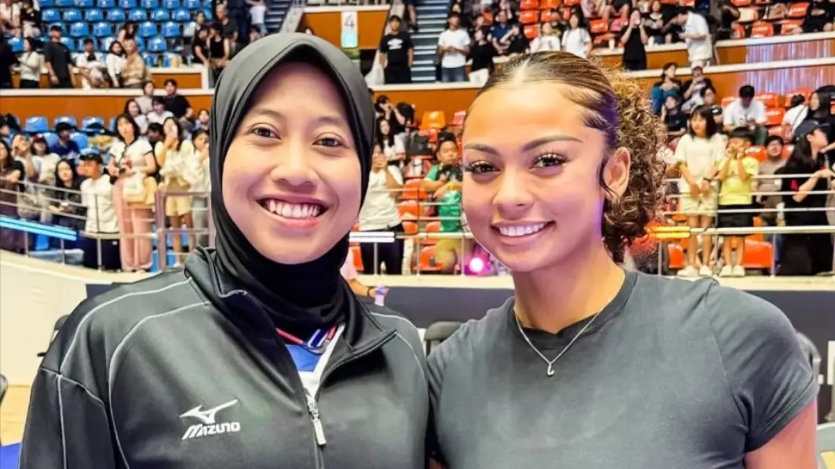 Megawati Hangestri Pertiwi bersama rekan barunya, Jordan Wilson. (IG Hyundai Hillstate) 