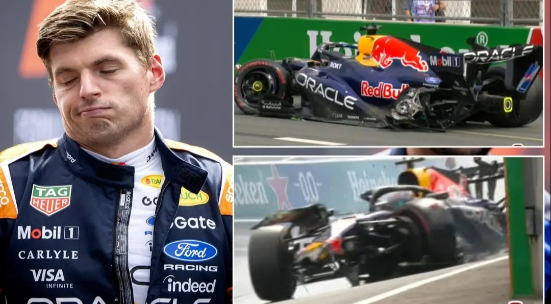 Kecelakaan hebat yang dialami Max Verstappen. (Dailymail) 