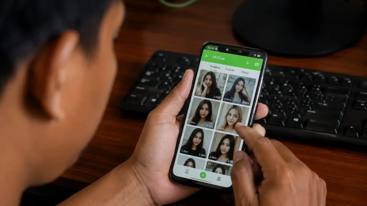 KETAHUAN: Dua wanita ditangkap tawarkan prostitusi online dengan cara menggunakan aplikasi MiChat di salah satu hotel di Surabaya. (ILUSTRASI/AI/RADAR SURABAYA)