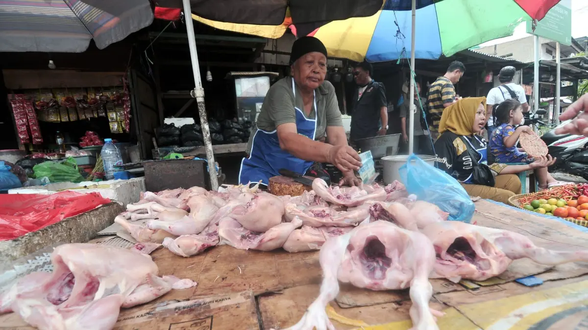 Harga daging ayam yang naik membuat inflasi di Jatim tertekan. (Andy Satria/Radar Surabaya) 