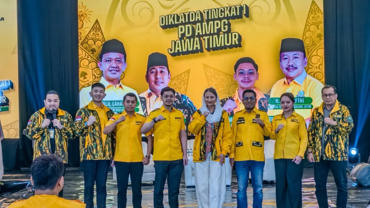 SEMANGAT: Di Jawa Timur, sebanyak 130 kader dari 38 kabupaten/kota ditempa dalam Pendidikan dan Pelatihan Daerah (Diklatda) I Angkatan Muda Partai Golkar (AMPG).