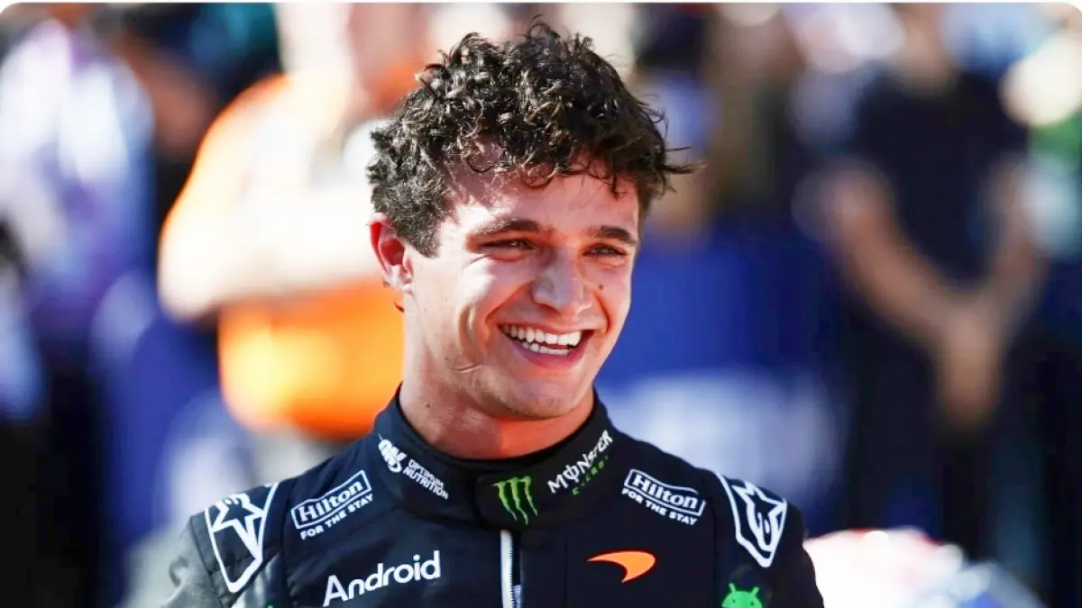 Lando Norris merebut pole position GP Spanyol 2026 setelah tampil tercepat pada putaran terakhir kualifikasi Q3 di Sirkuit Madring, Madrid, Sabtu (12/9). (F1)