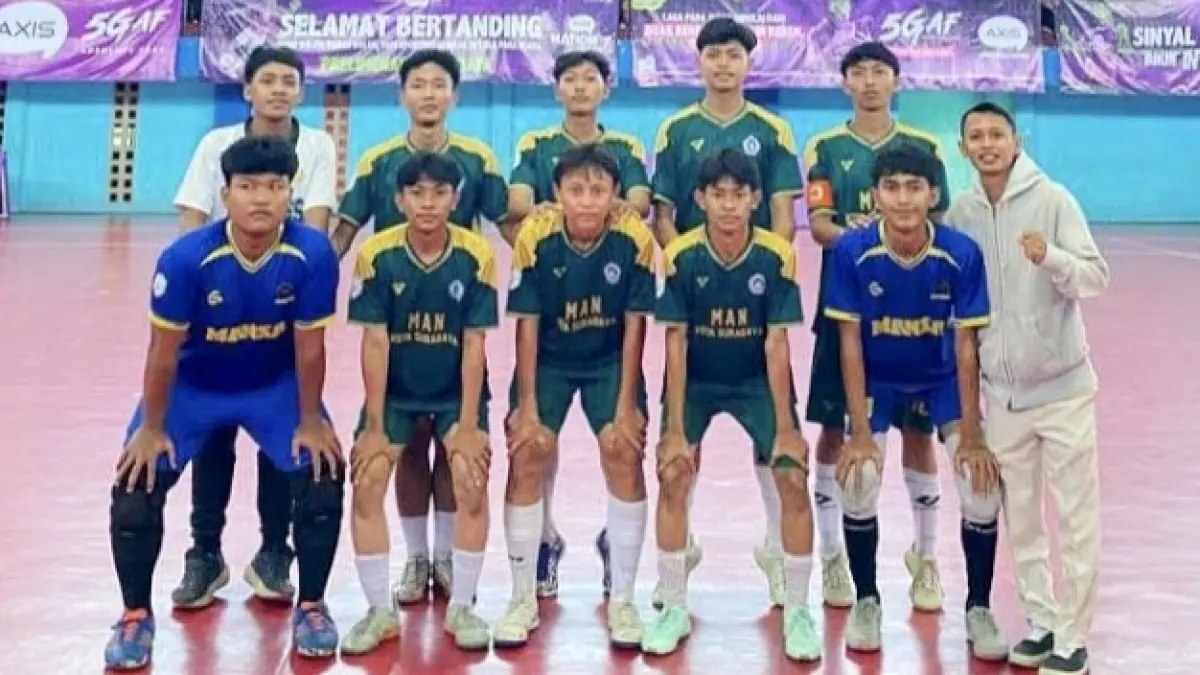 BERPENGALAMAN: Tim dari MAN Kota Surabaya bertekad meraih hasil terbaik di Turnamen Bahlil Mini Soccer.