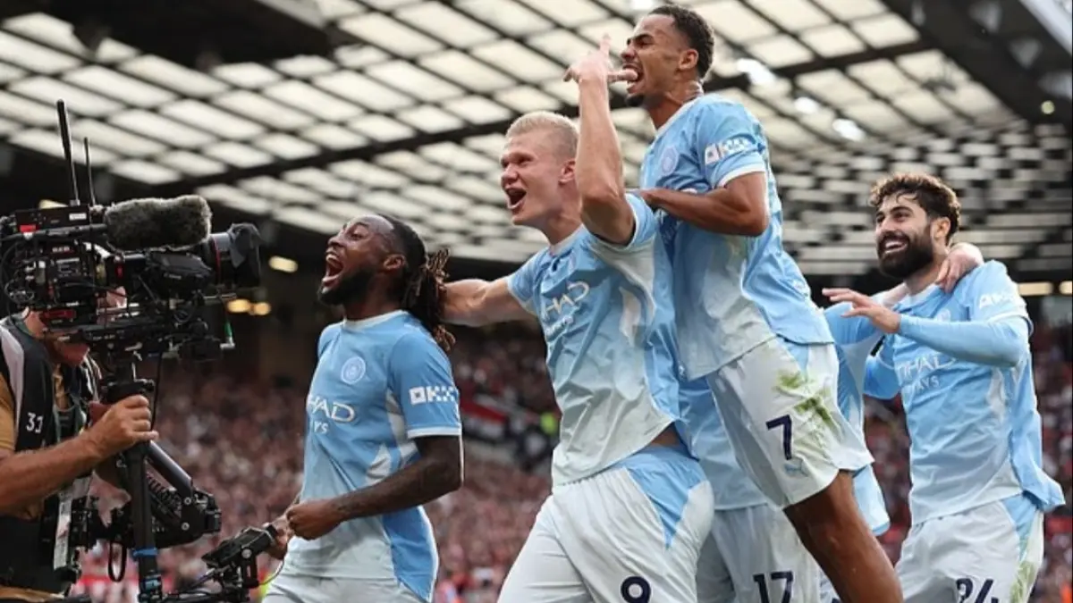 Erling Haaland cetak gol kemenangan Manchester City. (Dailymail)
