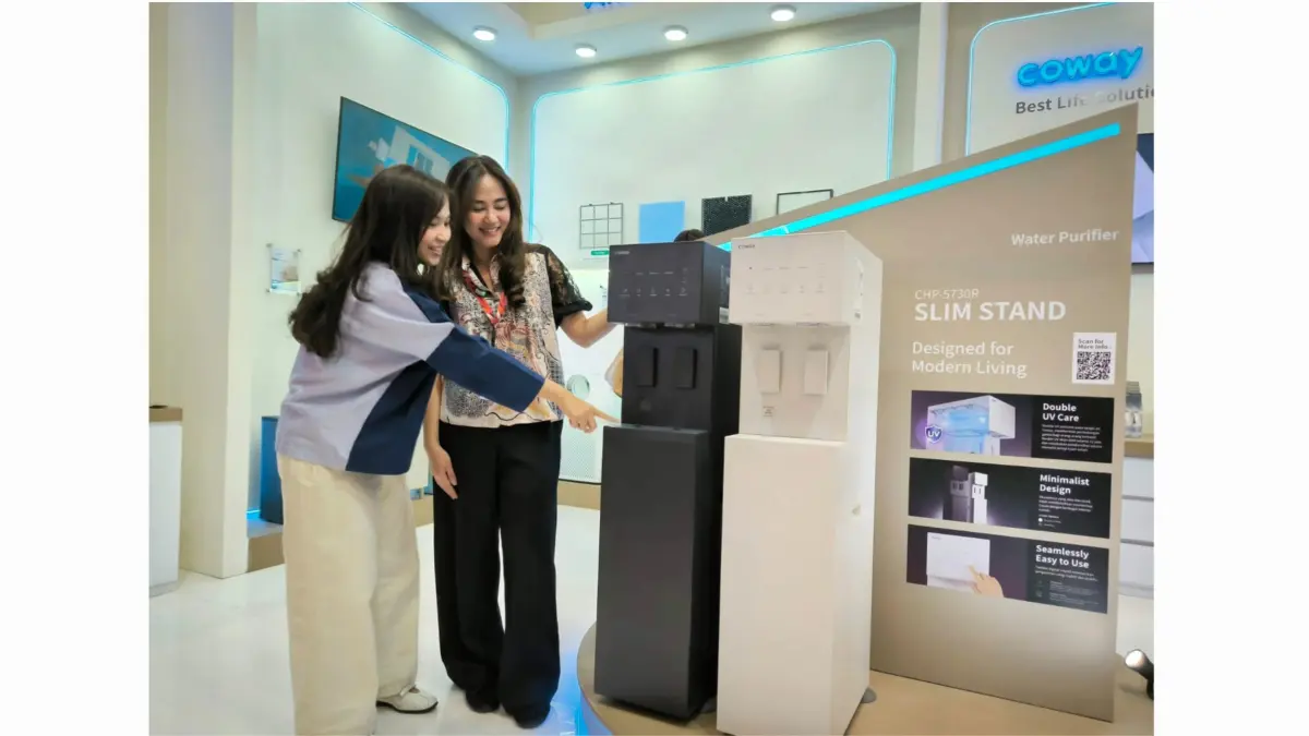 HADIR: Coway menghadirkan inovasi solusi air dalam ajang IndoBuildTech 2026 Surabaya.(INDRA WIJAYANTO/RADAR SURABAYA)