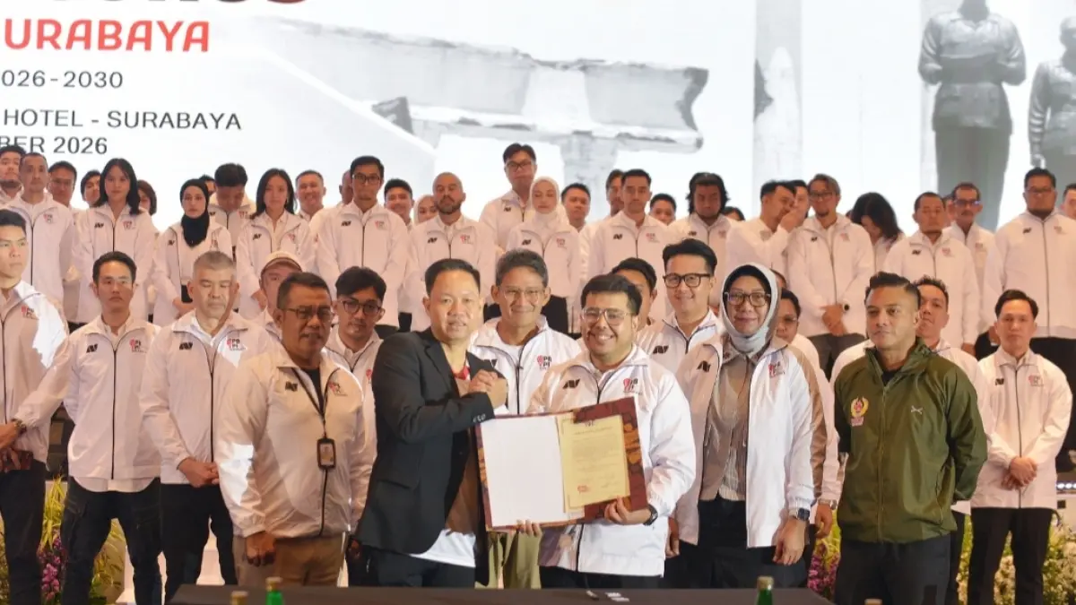 Kepengurusan PBPI Surabaya di bawah pimpinan Rian Septrianto Maulana resmi dilantik di Whiz Luxe Hotel Spazio, Minggu (27/9). (Andy Satria/Radar Surabaya)