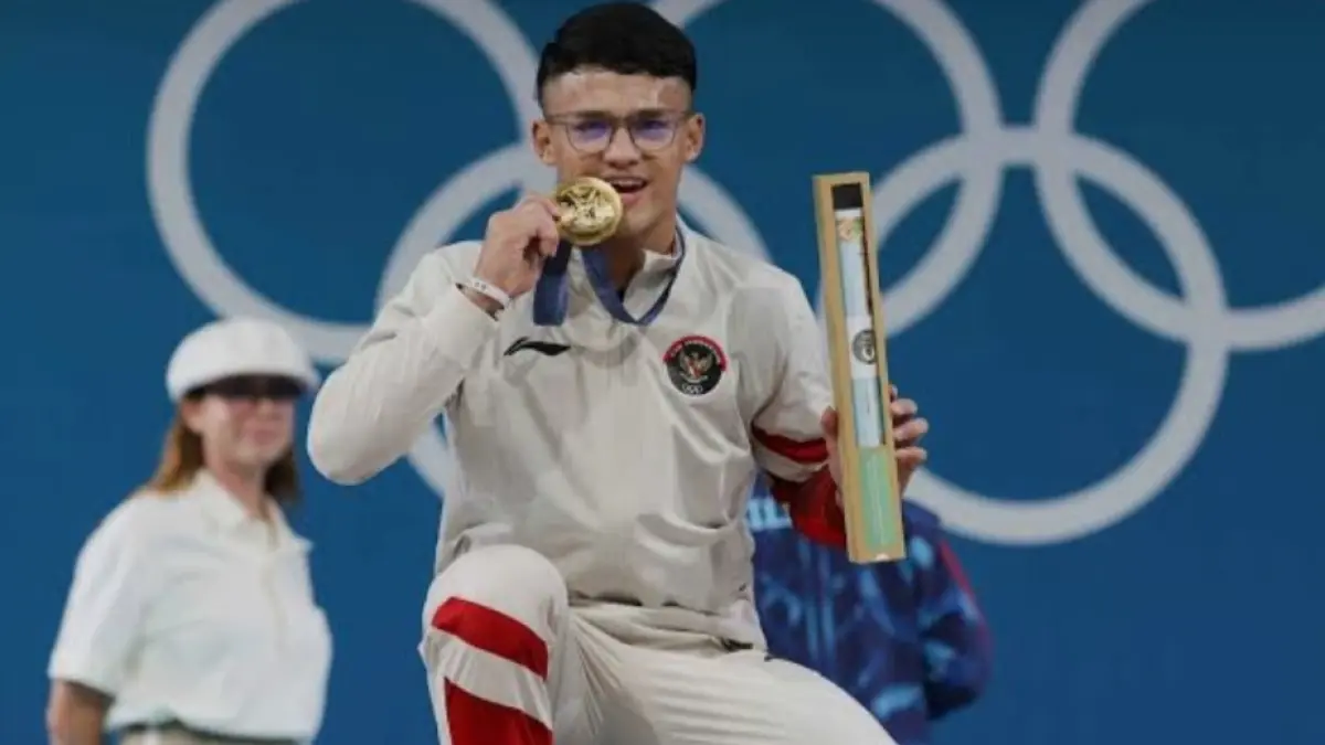 Rizky Juniansyah berharap masih bisa tampil di Olimpiade 2028 Los Angeles. (NOC Indonesia)