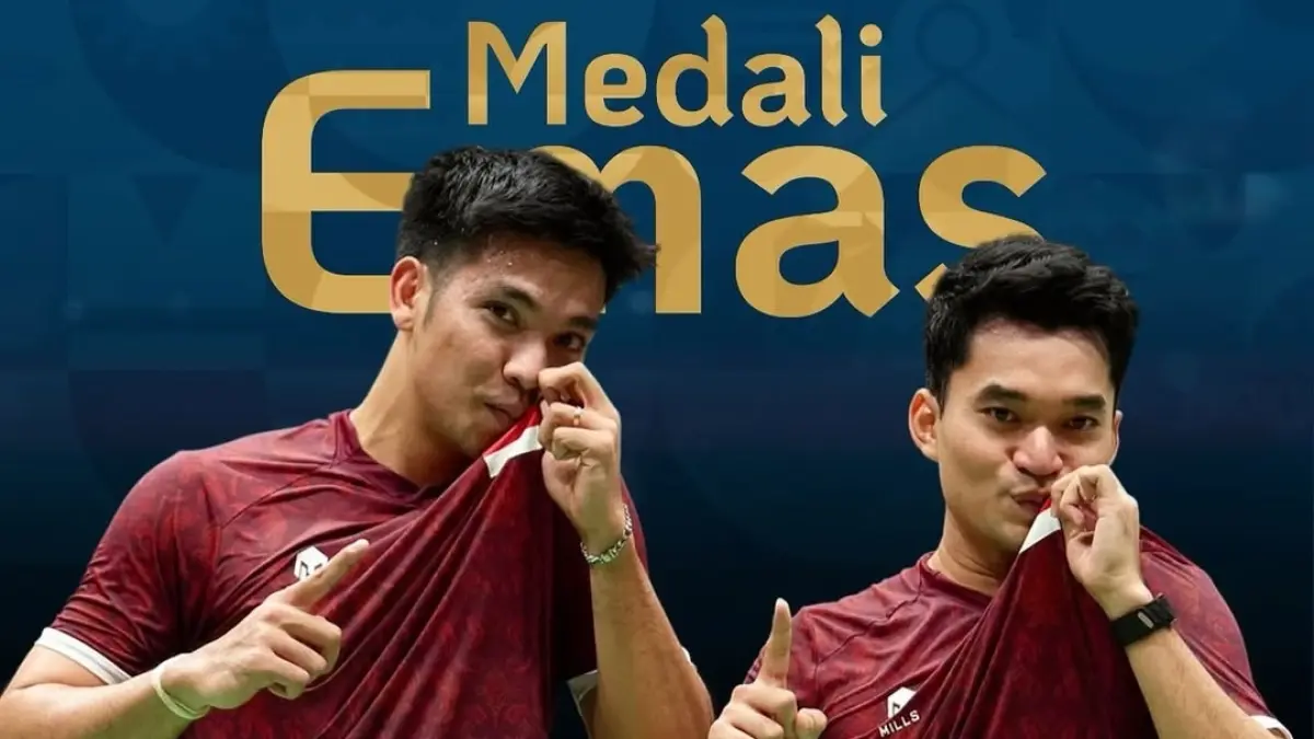 Daniel Marthin dan Leo Rolly Carnando raih emas kedua setelah membantu di nomor beregu. (Instagram Kemenpora)