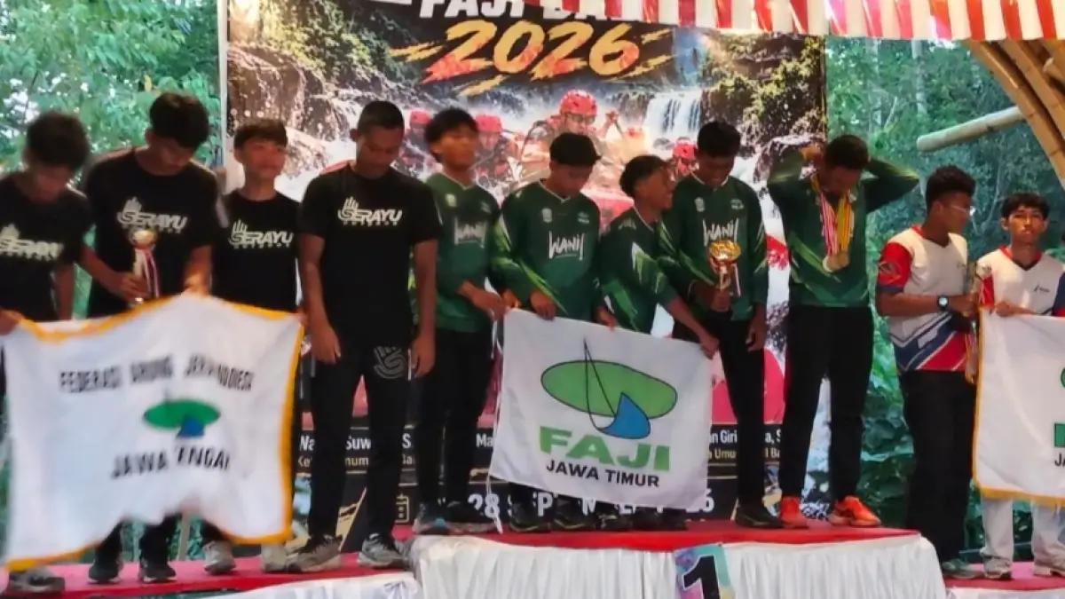 Jawa Timur menjadi juara umum Kejurnas Arung Jeram di Bali. (Humas)