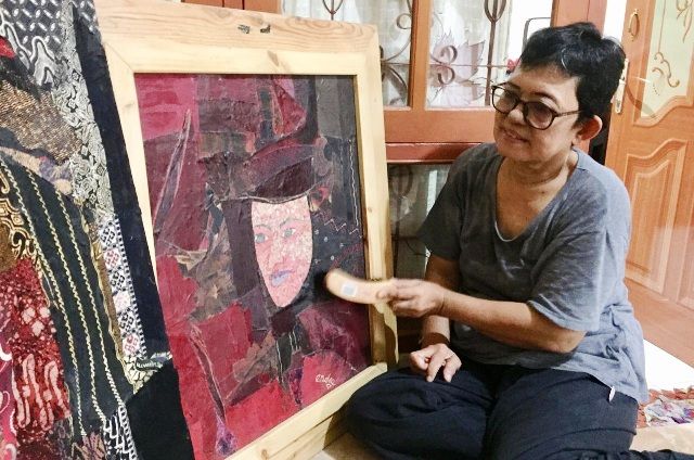 Kreasikan Kain Perca Jadi Lukisan Unik