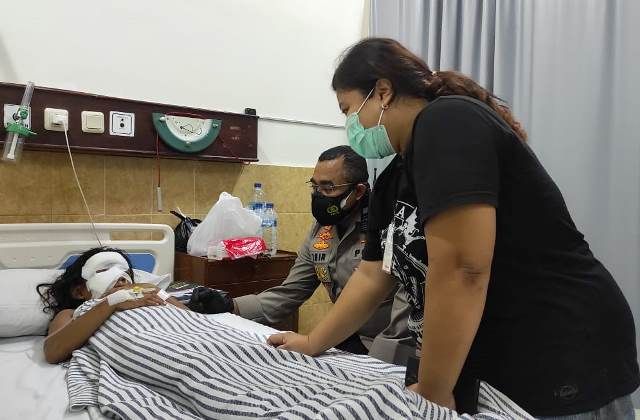 Jenguk Korban Jambret di RS, Kapolres Perintahkan Buru Pelakunya