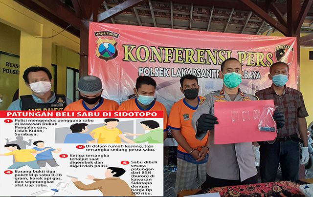 Tiga Sekawan Digerebek Saat Pesta Sabu di Rumah Kosong